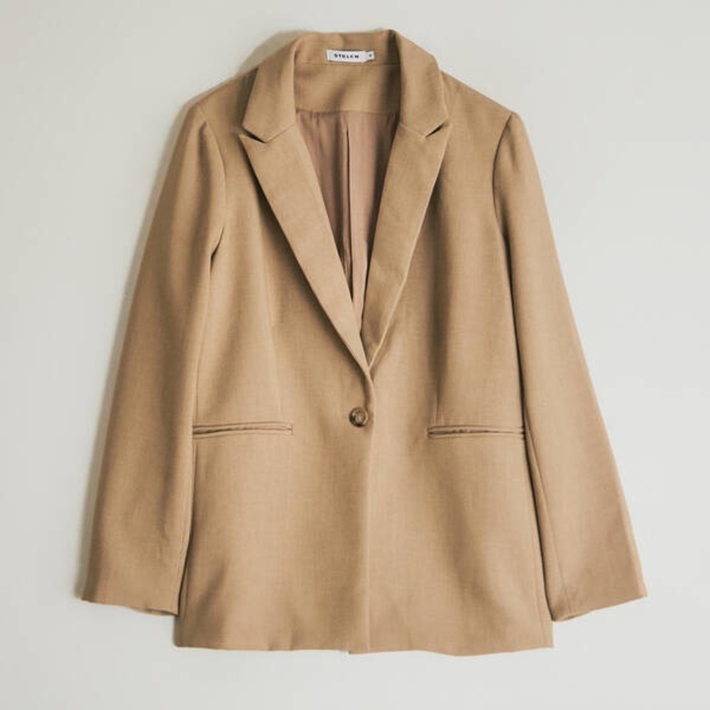 Stelen Orianna Single Breasted Blazer in Lt Beige